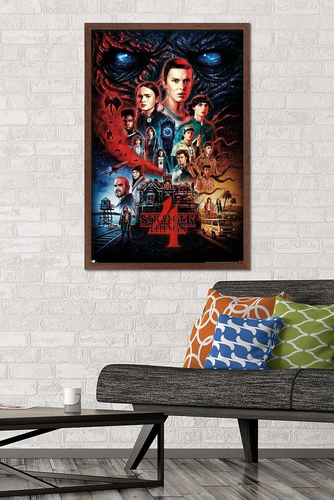 Netflix Stranger Things: Season 4 - One Sheet Wall Poster, 22.375" x 34" Framed