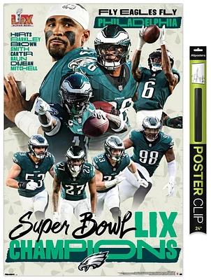 NFL Philadelphia Eagles - Super Bowl LIX Champions Wall Poster, 22.375" x 34" Framed