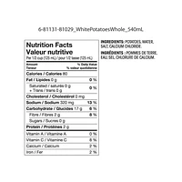 Great Value Whole White Potatoes, 540 mL Whole Potatoes