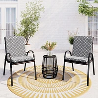Coussin de siège pour patio à dossier haut Géo noir Mainstays 111,8 cm x 48,3 cm x 6,4 cm Réversible