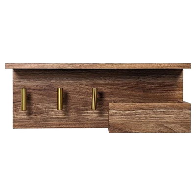 Hometrends 16" Walnut Shelf Wall Organizer