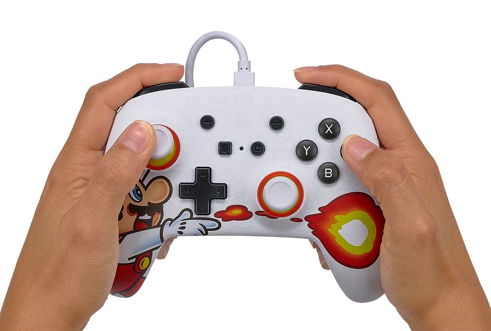 PowerA Enhanced Wired Controller and Slim Case for Nintendo Switch — Mario Fireball, Nintendo Switch