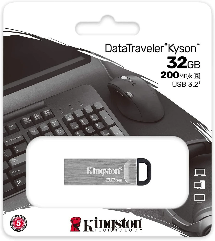 Kingston DataTraveler Kyson 32GB USB 3.2 Metal Flash Drive (DTKN/32GBCR)