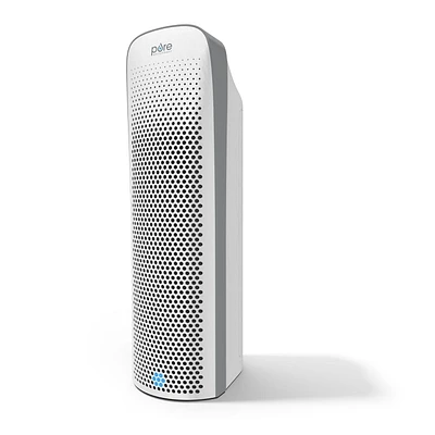 Pure Enrichment PureZone Elite True HEPA Large Room Tower Air Purifier with Air Quality Monitor, 4 Stage Filtration and UV-C Light (White)