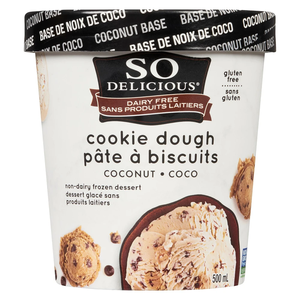 So Delicious Cookie Dough Flavoured, Gluten-Free Dairy-Free, Coconut Frozen Dessert, 500 mL Dairy Free Gluten Free Cookie Dough Flavoured, Coconut Frozen Dessert