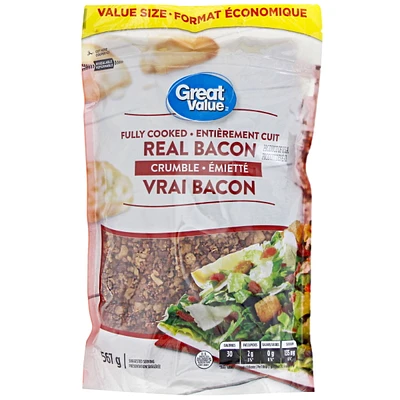 Great Value Fully Cooked Real Bacon Crumble, 567 g