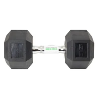 GoZone Rubber-Coated Hex Dumbbell – Black/Chrome, No-roll design