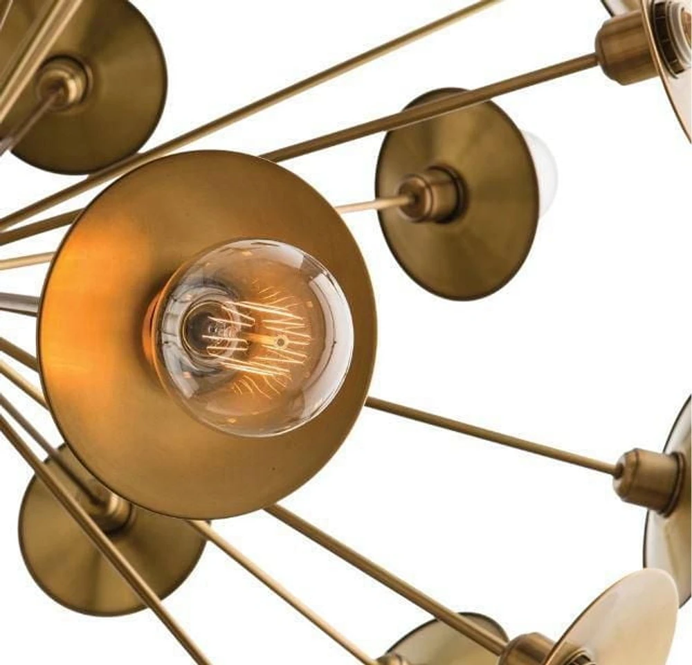 30-Light Antique Brass Chandelier – Elegant, Timeless Design with Luxurious Finish for Grand Illumination