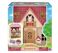 Chalet douillet au toit rouge de Calico Critters, ensemble de jeu pour maison de poupées avec figurines, meubles et accessoires Maison de poupée
