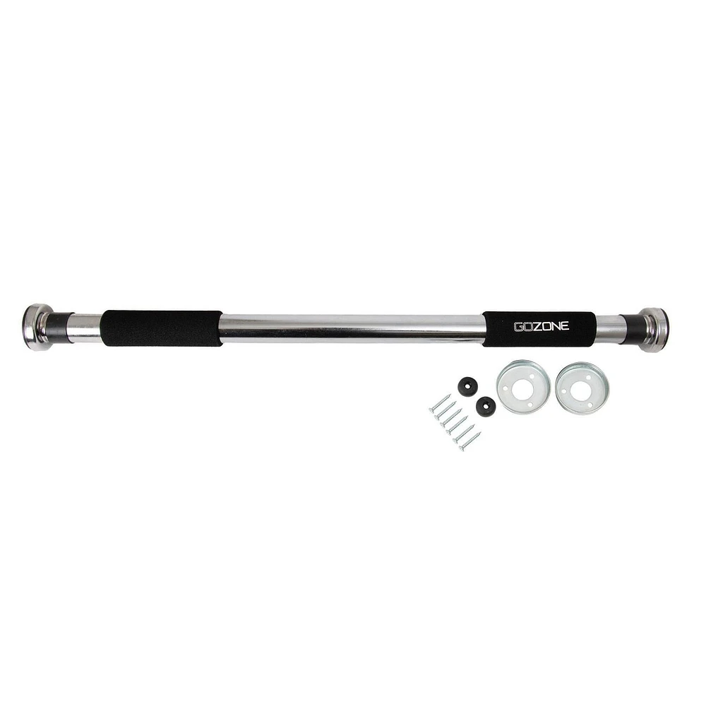 GoZone Pull-Up Bar – Silver/Black, Non-slip hand grips