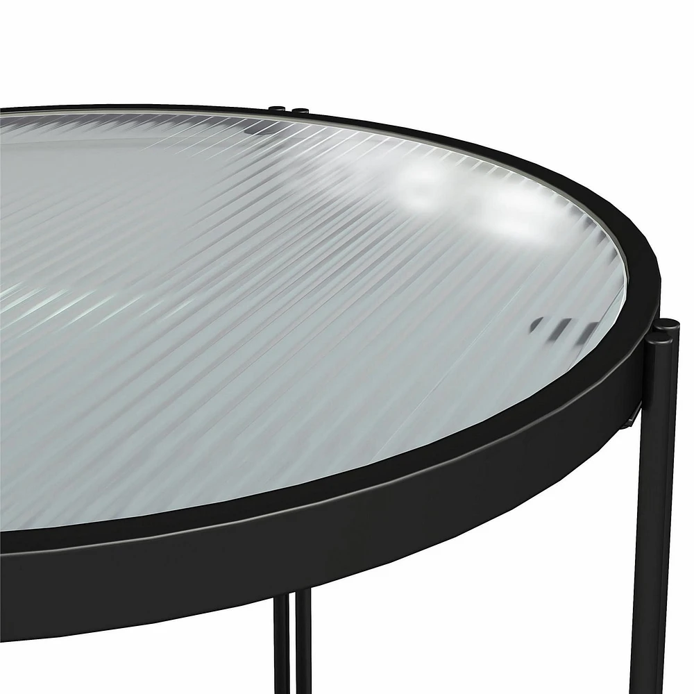 Table de bout ronde Wainwright, chêne noir