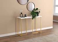 Safdie & Co. Table Console 39L Marbre Metal Or