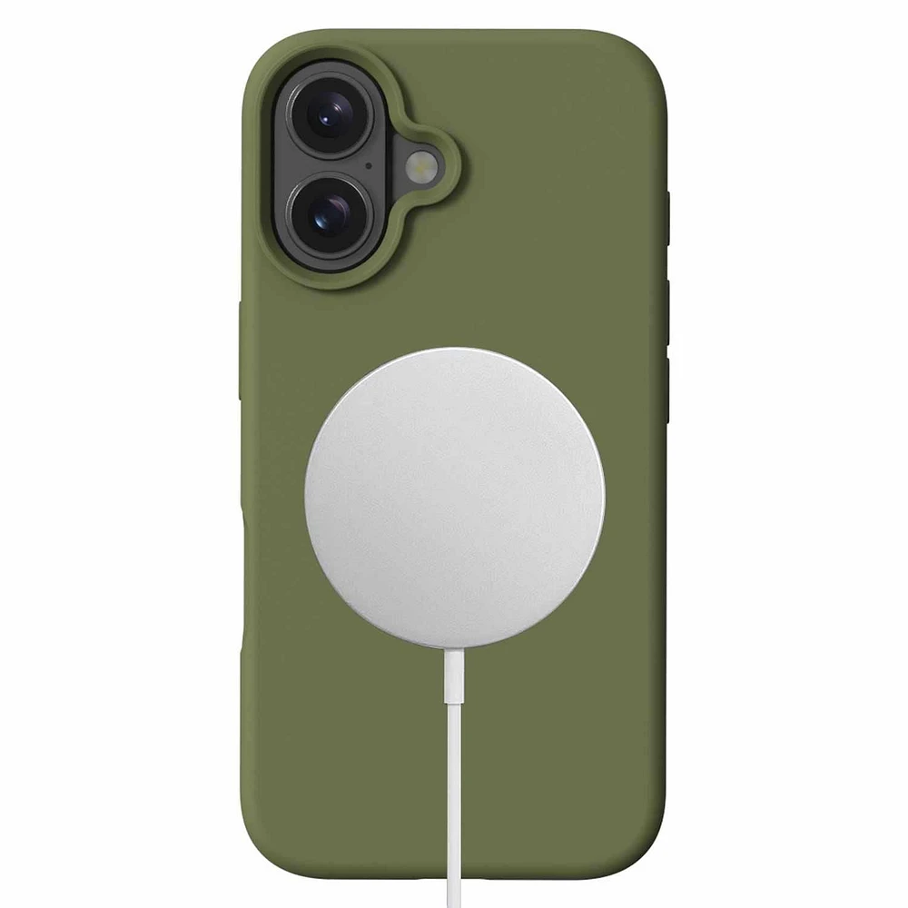 Blu Element Étui en Silicone avec MagSafe Olive pour iPhone 16