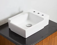 American Imaginations 16.25-in. W Above Counter White Bathroom Vessel Sink Set For 3H8-in. Right Faucet AI-22568