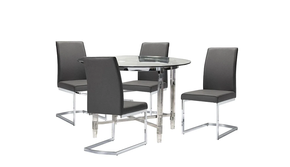Topline Home Furnishings Table de salle à manger 64 "translucide