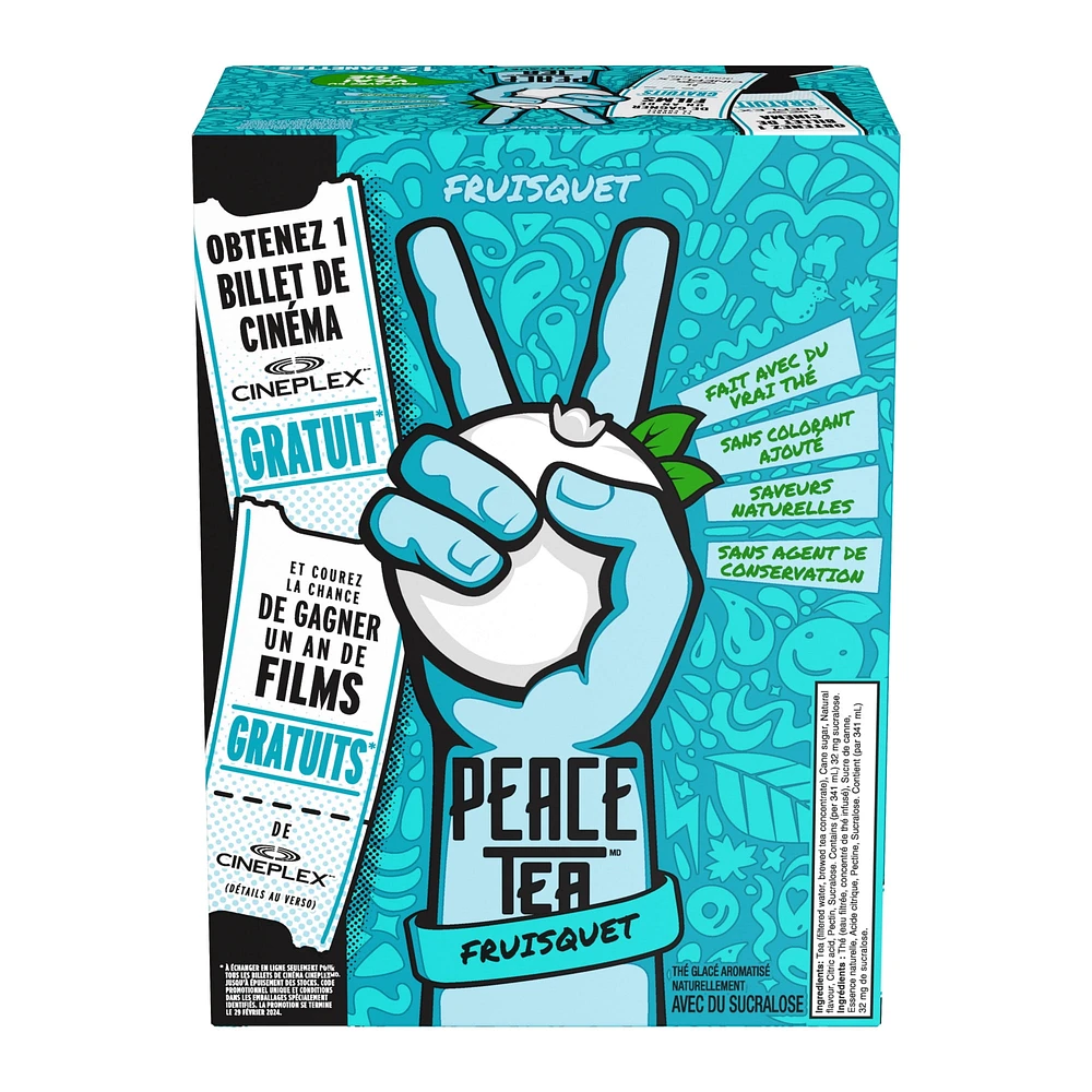 Cannettes de Peace Tea Sno-Berry, 341 mL, Paquet de 12 12 x 341 ml