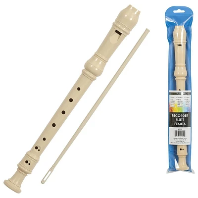 Merangue Flûte à bec soprano avec bâton de nettoyage, Beige, Paquet de 3
