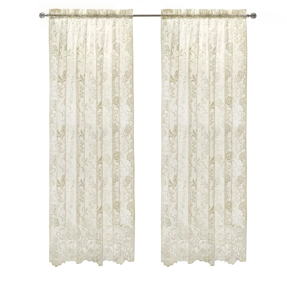 Loft Living Louis Transparent Passe-tringle Tailored Panel 55 x 84 in Ivoire