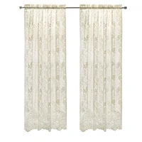 Loft Living Louis Transparent Passe-tringle Tailored Panel 55 x 84 in Ivoire