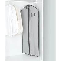 Mainstays Sac à vêtements pour le voyage et le rangement, respirant, avec fermeture éclair, poignées de transport pour pliage pour costumes robes manteaux, gris Taille de l'article:61cm x 7.6cm x 137.2cm; Couleur grise