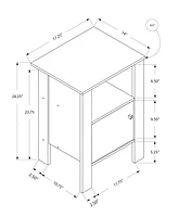 Monarch Specialties Accent Table, Side, End, Nightstand, Lamp, Storage, Living Room, Bedroom, Grey Laminate, Transitional