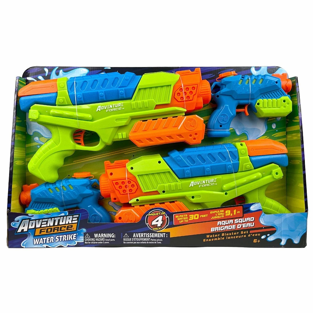 Adventure Force Paquet de 4 Aqua Squad Water Blaster Value Set
