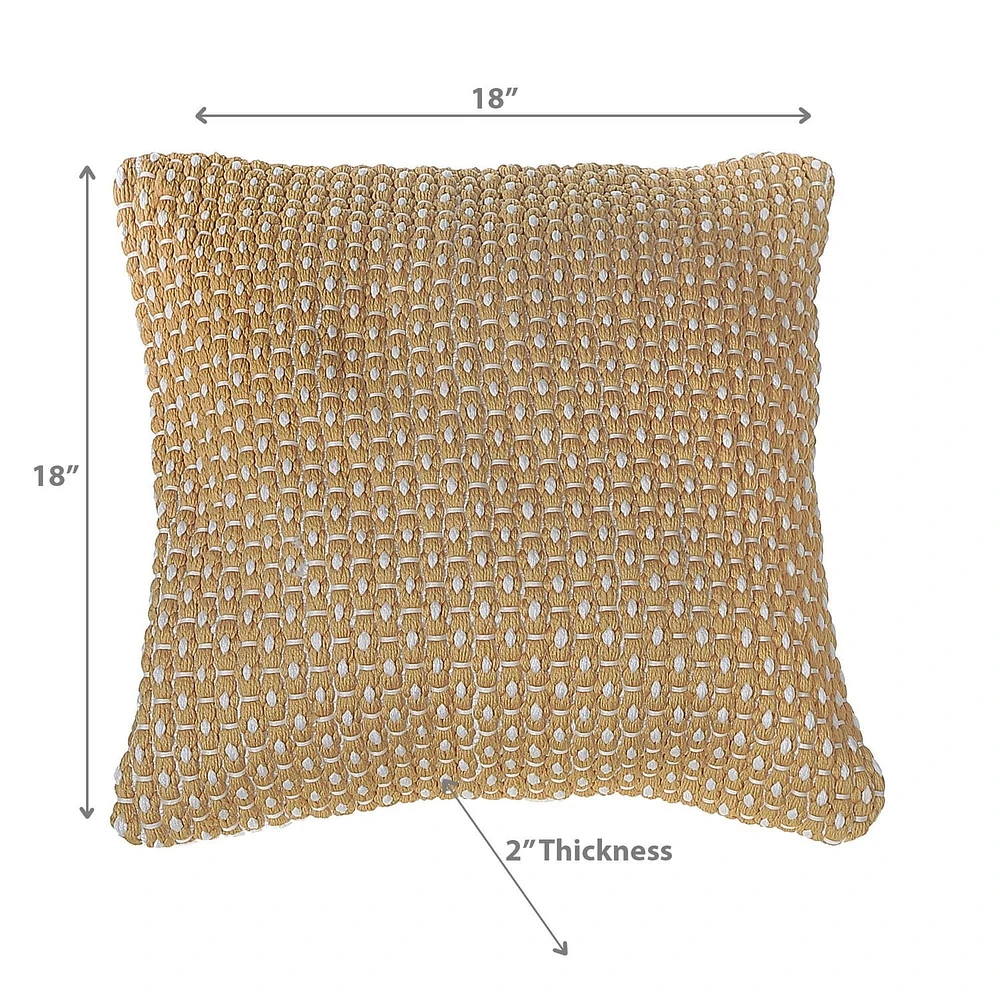 Microfibre Handloom Cushion Ochère 18 X 18 - Ensemble De 2