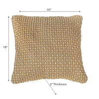 Microfibre Handloom Cushion Ochère 18 X 18 - Ensemble De 2