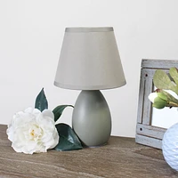 Simples Conceptions Mini Oeuf Ovale Lampe de Table en Céramique 2 paquets, Gris