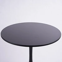 Homy Casa 31.5 Inch Dia Modern Round Dining Table - Sleek Bistro Table with Stable Base, White/ Black