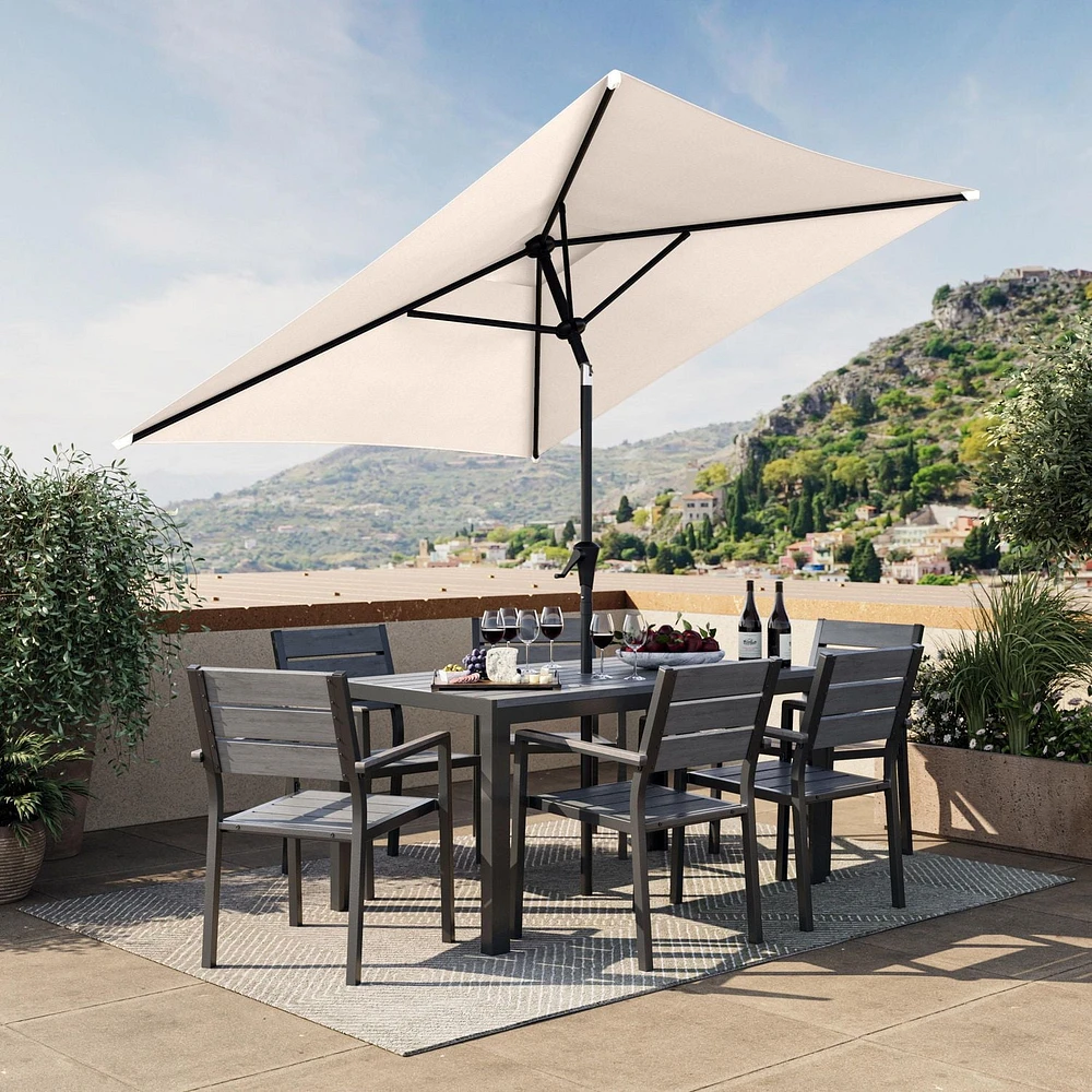 Parasol d'extérieur inclinable en tissu durable de 2 m x 2 m avec cadre en acier CorLiving