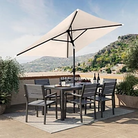 Parasol d'extérieur inclinable en tissu durable de 2 m x 2 m avec cadre en acier CorLiving