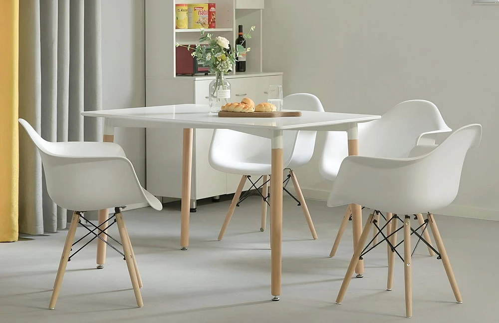 Chaises baquets en plastique blanc de la collection Heavenly, lot de 2
