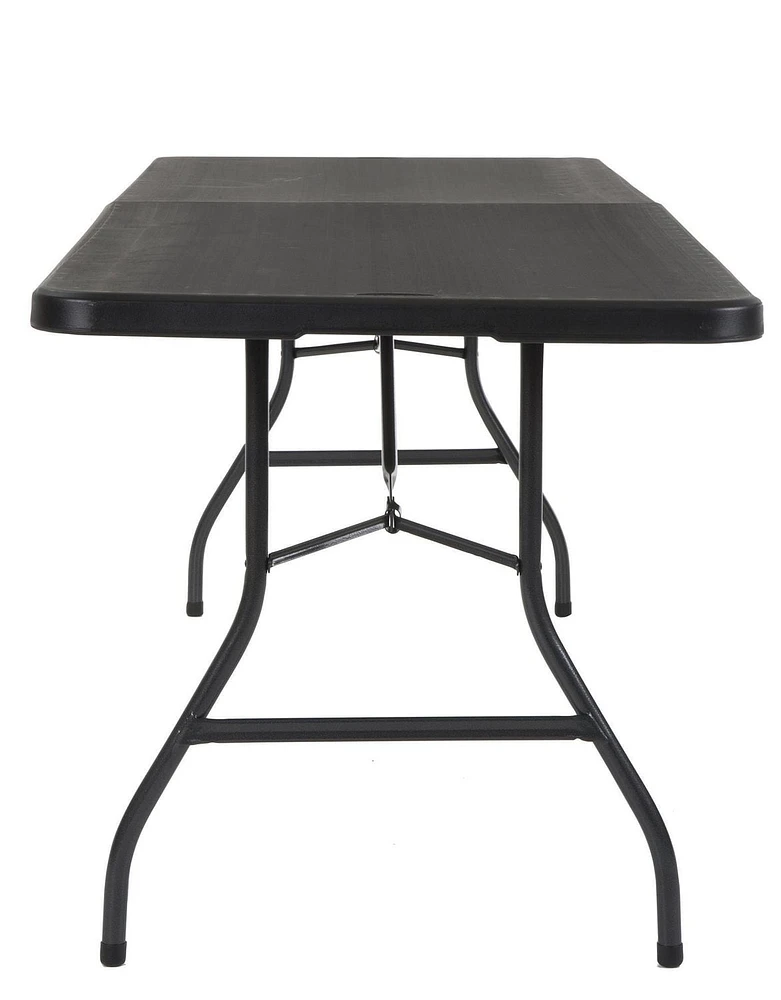 Cosco Deluxe 8 Foot X 30 Inch Fold-in-Half Blow Molded Folding Table, White
