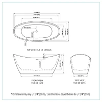 A&E Bain et Douche JODIE 67-BLK BAIN AUTOPORTANTE
