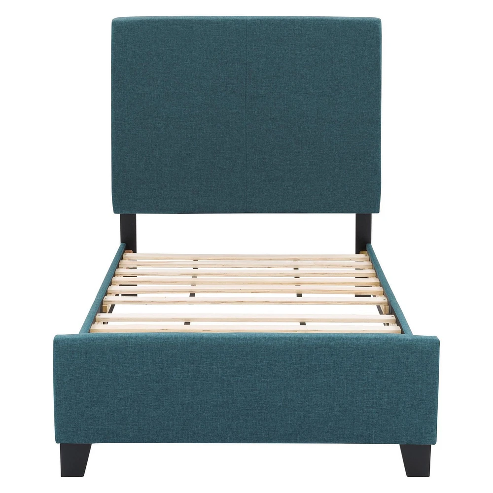 Ellery Fabric Tufted Twin Bed with Slats