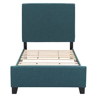 Ellery Fabric Tufted Twin Bed with Slats