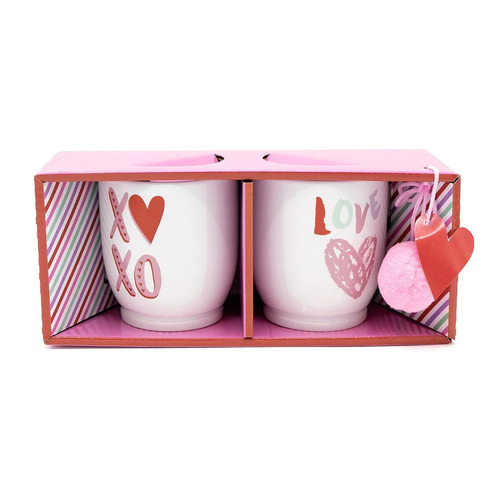 10.15oz Ceramic Mug, mug set of 2 (Xoxo, Love)