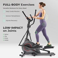 Sunny Health & Fitness Ultra Silent Smart Elliptical Exerciser, 300LB Load & 16” Long Stride Training Machine for Seniors Home Workout, Easy-Assembly Cardio Equipment, Free SunnyFit App Bluetooth Link