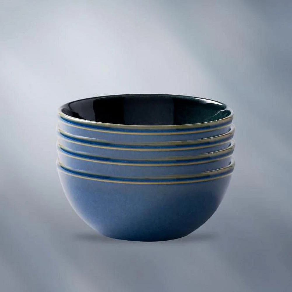 Bol en grès Corelle® 21 oz, bleu marine, glaçure réactive, paquet de 4