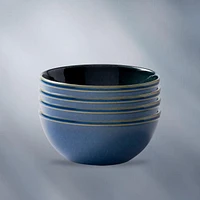 Bol en grès Corelle® 21 oz, bleu marine, glaçure réactive, paquet de 4