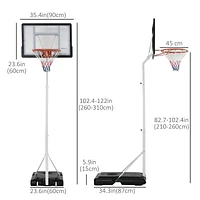 Soozier Support mobile de basket-ball Cerceau de basket-ball avec hauteur réglable