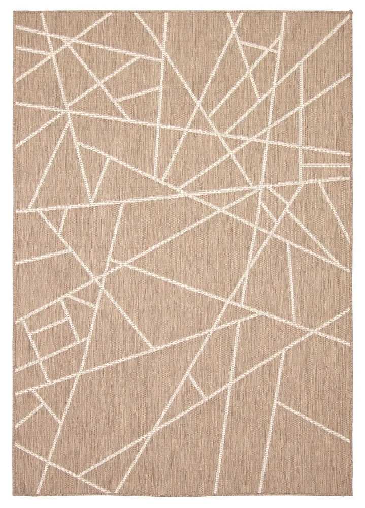 ECARPET Indoor Outdoor Area Rug for Patio, Deck, Living Room Sisal Abstract Collection