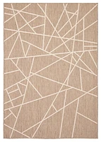 ECARPET Indoor Outdoor Area Rug for Patio, Deck, Living Room Sisal Abstract Collection