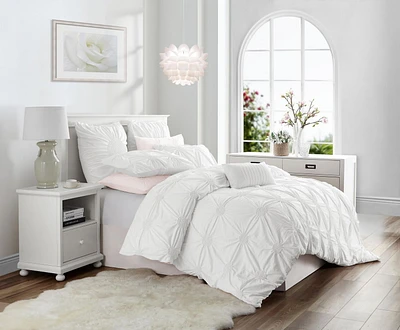 Ensemble de housse de couette de luxe à fleurs froncées de haute qualit