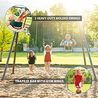 Ensemble de balançoire pour enfants LIFETIME avec barres robustes, 2 balançoires et 1 trapèze