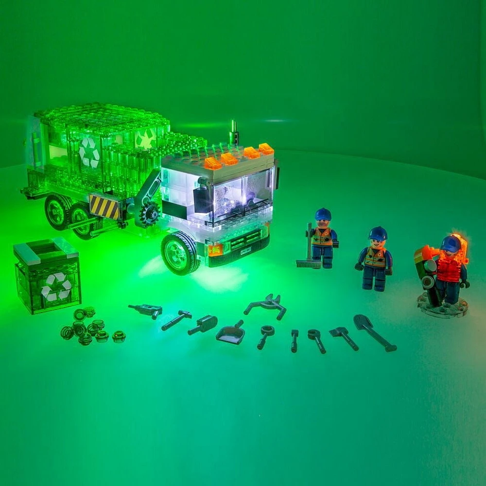 Ens. de jeu de briques de construction Laser Pegs, Collection Héros : Recycle Truck