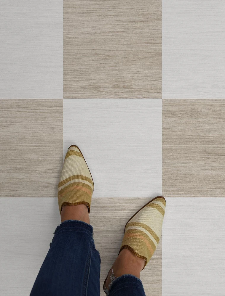 FloorPops Kingsley Natural Peel and Stick Floor Tiles Set of 20