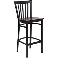 2 Pk. HERCULES Series Black School House Back Metal Restaurant Barstool