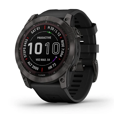 Garmin fenix 7X Sapphire Solar Charging GPS Smartwatch Steel and Fitness Tracker with Incident Detection